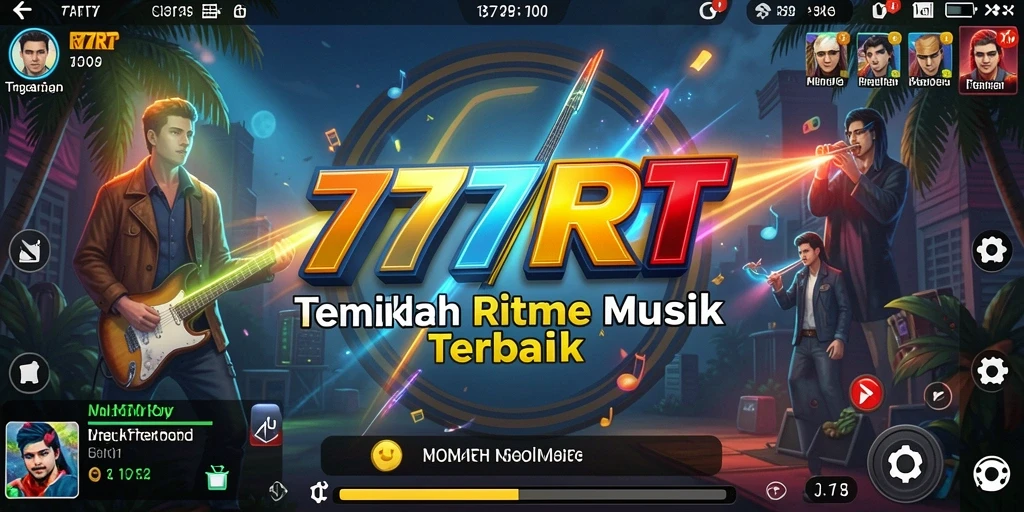 Screenshot gameplay <strong>777RT</strong> menampilkan pemain menikmati musik.