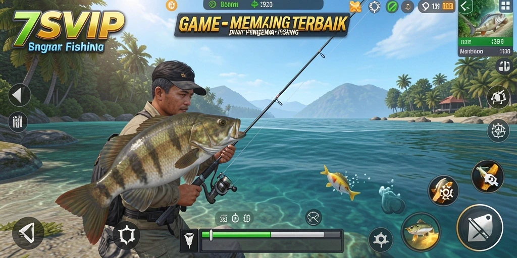 Tampilan gameplay 7SVIP menampilkan petualangan memancing yang seru.