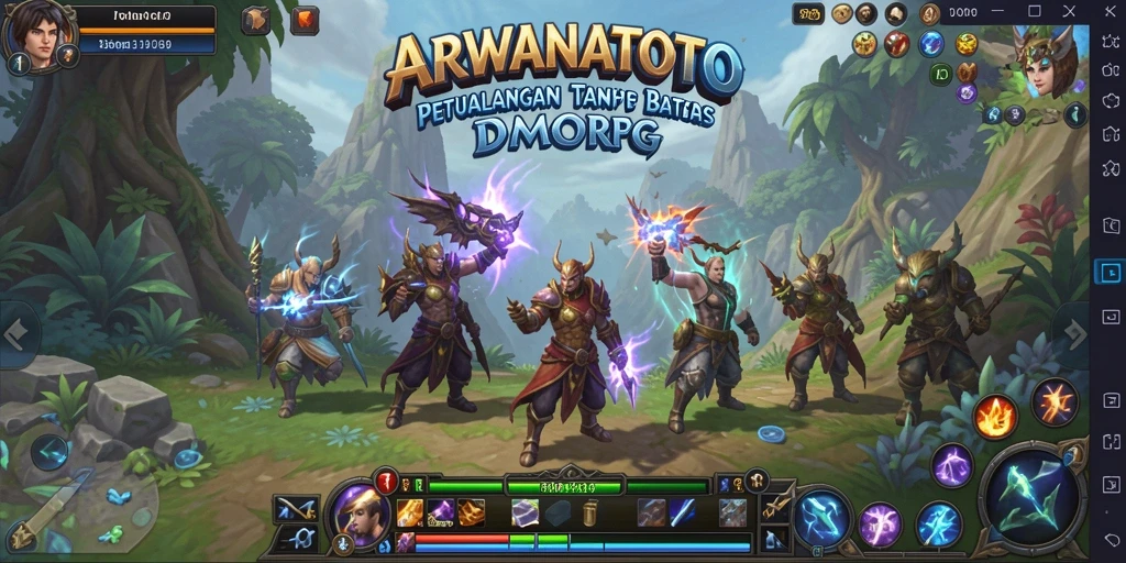 Tampilan gameplay seru dari ARWANATOTO dalam petualangan MMORPG.
