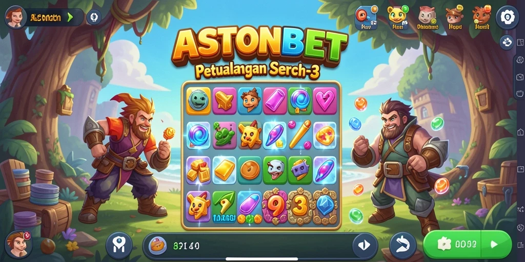 Screenshot gameplay seru dari game ASTONBET Match-3.