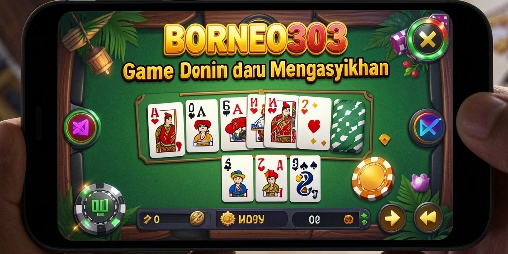 Screenshot gameplay DOMINO BORNEO303 yang seru dan menantang.