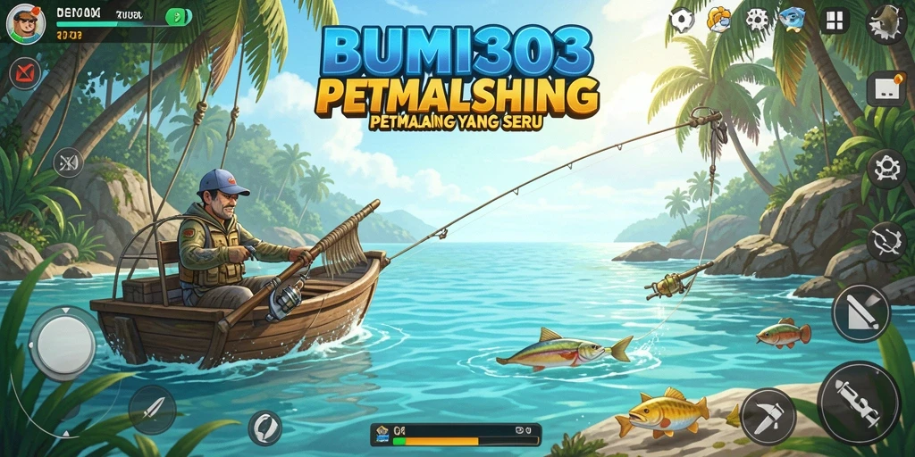 Tampilan gameplay BUMI303 dengan pengalaman memancing yang menegangkan.
