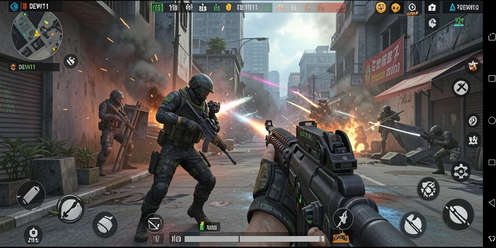 Tampilan gameplay mendebarkan dalam DEWI11 yang penuh aksi.