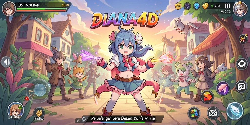 Tangkapan layar gameplay <strong>DIANA4D</strong> yang menampilkan aksi seru dari karakter anime.