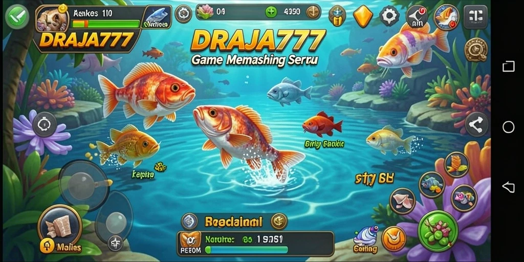 Screenshot gameplay DRAJA777 menampilkan momen memancing yang seru.