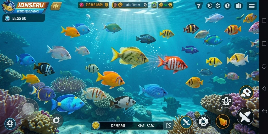 Tangkapan layar menampilkan aksi menembak ikan yang mendebarkan di IDNSERU.