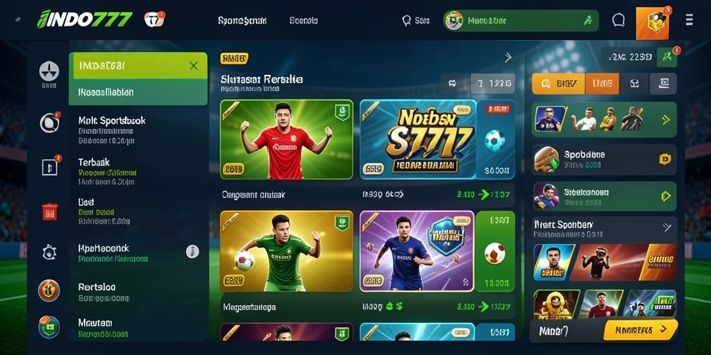 Screenshot gameplay INDO777 menampilkan antarmuka taruhan olahraga yang menarik.