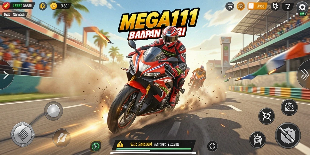 Gameplay seru di lintasan balapan motor.