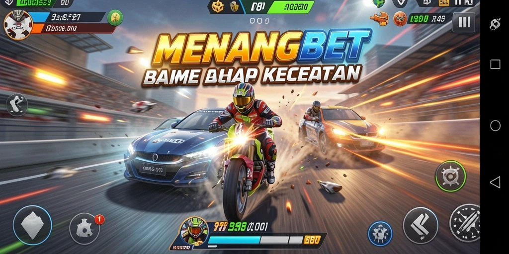 Screenshot MENANGBET menunjukkan balapan seru dan grafis menakjubkan.