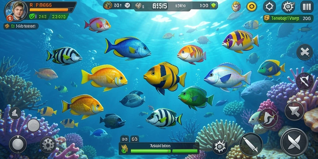 Tampilan gameplay seru dalam game Tembak Ikan RR666.