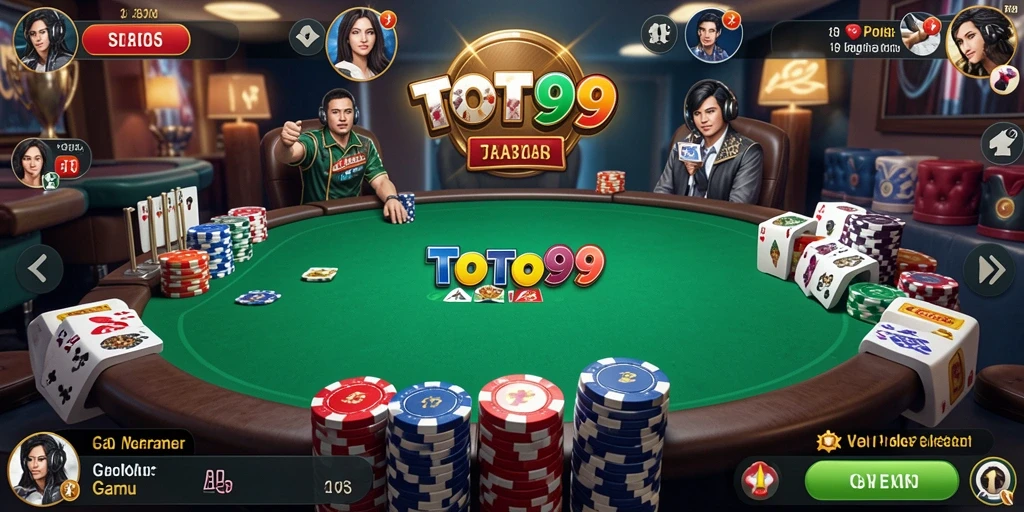 Tampilan gameplay seru dalam permainan poker TOTO99.