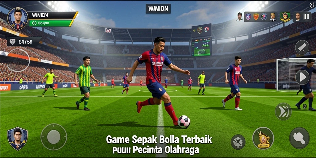 Tampilan gameplay WINIDN yang menarik saat pertandingan sepak bola.